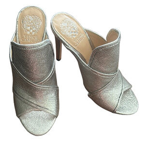 Vince Camino metallic Silver High Heel Mules 7